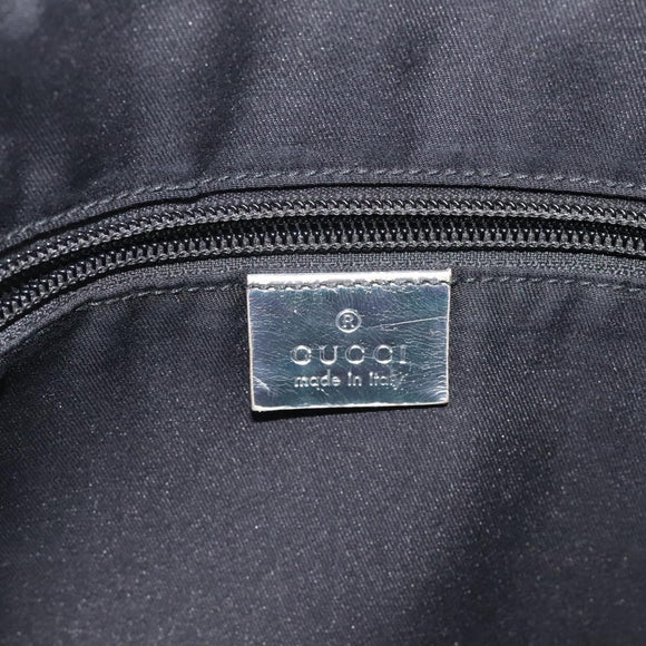 GUCCI GG Canvas Shoulder Bag Silver 145857 Auth ki5740