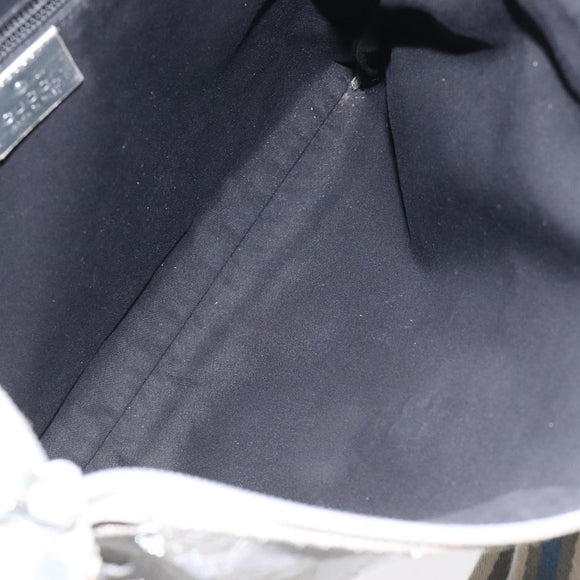 GUCCI GG Canvas Shoulder Bag Silver 145857 Auth ki5740