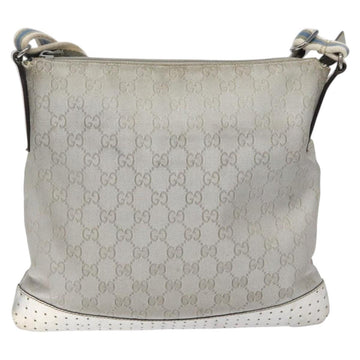 GUCCI GG Canvas Shoulder Bag Silver 145857 Auth ki5740 - 0