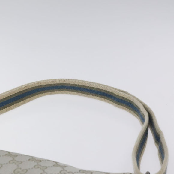 GUCCI GG Canvas Shoulder Bag Silver 145857 Auth ki5740