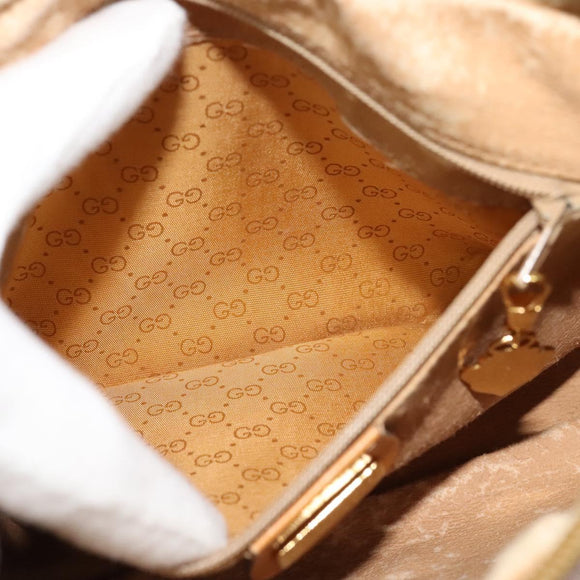 GUCCI Micro GG Supreme Shoulder Bag PVC Beige Gold 007 58 0014 Auth ki5741