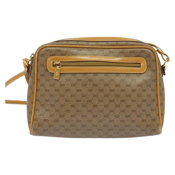 GUCCI Micro GG Supreme Shoulder Bag PVC Beige Gold 007 58 0014 Auth ki5741