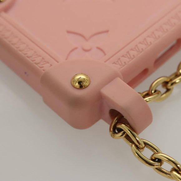 LOUIS VUITTON Monogram Trunk IPHONE14PRO iPhone Case Pink M82082 LV Auth ki5744