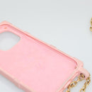 LOUIS VUITTON Monogram Trunk IPHONE14PRO iPhone Case Pink M82082 LV Auth ki5744-18