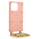 LOUIS VUITTON Monogram Trunk IPHONE14PRO iPhone Case Pink M82082 LV Auth ki5744-1