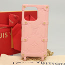 LOUIS VUITTON Monogram Trunk IPHONE14PRO iPhone Case Pink M82082 LV Auth ki5744-12
