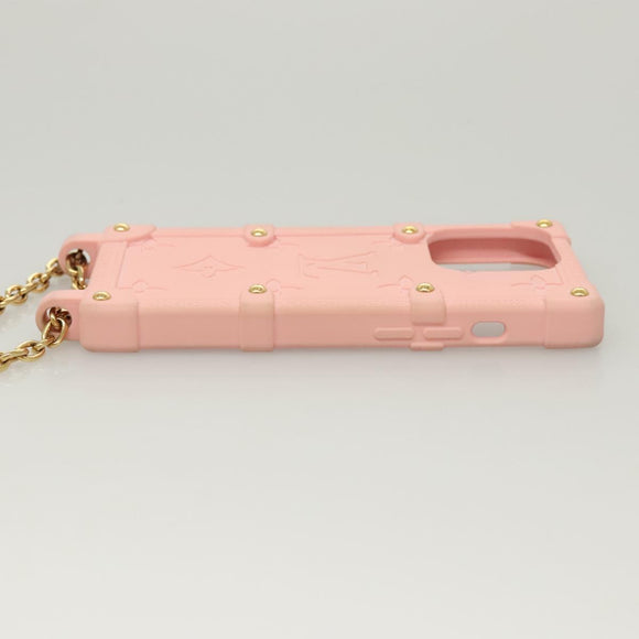 LOUIS VUITTON Monogram Trunk IPHONE14PRO iPhone Case Pink M82082 LV Auth ki5744
