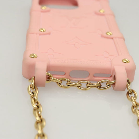 LOUIS VUITTON Monogram Trunk IPHONE14PRO iPhone Case Pink M82082 LV Auth ki5744