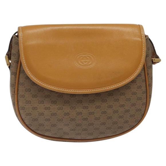 GUCCI Micro GG Supreme Shoulder Bag PVC Beige Gold 007 115 0074 Auth ki5748