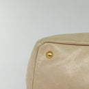 PRADA Hand Bag Leather 2way Beige Gold Auth ki5757-15