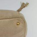 PRADA Hand Bag Leather 2way Beige Gold Auth ki5757-8