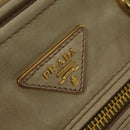 PRADA Hand Bag Leather 2way Beige Gold Auth ki5757-18
