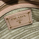 PRADA Hand Bag Leather 2way Beige Gold Auth ki5757-19