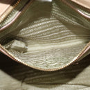 PRADA Hand Bag Leather 2way Beige Gold Auth ki5757-22