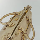 PRADA Hand Bag Leather 2way Beige Gold Auth ki5757-6