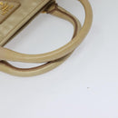 PRADA Hand Bag Leather 2way Beige Gold Auth ki5757-7
