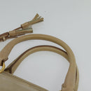 PRADA Hand Bag Leather 2way Beige Gold Auth ki5757-14