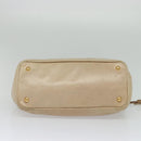 PRADA Hand Bag Leather 2way Beige Gold Auth ki5757-5