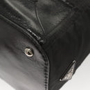 PRADA Tote Bag Nylon Leather 2way Black Silver Auth ki5762-16