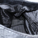 PRADA Tote Bag Nylon Leather 2way Black Silver Auth ki5762-20