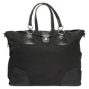 PRADA Tote Bag Nylon Leather 2way Black Silver Auth ki5762-13