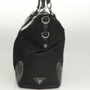 PRADA Tote Bag Nylon Leather 2way Black Silver Auth ki5762-4