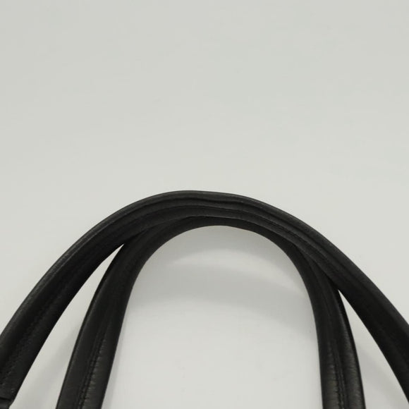 PRADA Tote Bag Nylon Leather 2way Black Silver Auth ki5762