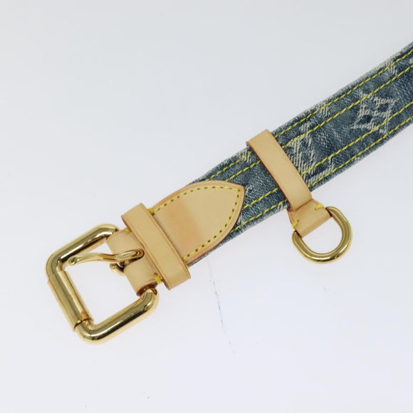 LOUIS VUITTON Monogram Denim Ceinture Belt Blue M6921U LV Auth ki5763