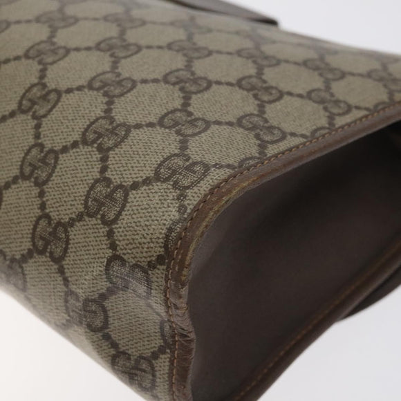 GUCCI GG Supreme Web Sherry Line Clutch Bag PVC Beige Red 156 01 031 Auth ki5765