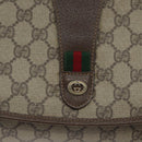 GUCCI GG Supreme Web Sherry Line Clutch Bag PVC Beige Red 156 01 031 Auth ki5765-12