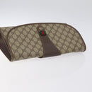 GUCCI GG Supreme Web Sherry Line Clutch Bag PVC Beige Red 156 01 031 Auth ki5765-6