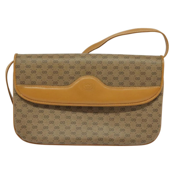 GUCCI Micro GG Supreme Shoulder Bag PVC Beige Gold 004 106 0024 Auth ki5768