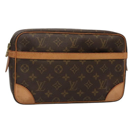 LOUIS VUITTON Monogram Compiegne 28 Clutch Bag M51845 LV Auth ki5776
