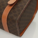 CELINE Macadam Canvas Hand Bag PVC Leather Brown Gold Auth ki5778-15