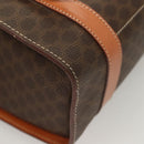 CELINE Macadam Canvas Hand Bag PVC Leather Brown Gold Auth ki5778-16