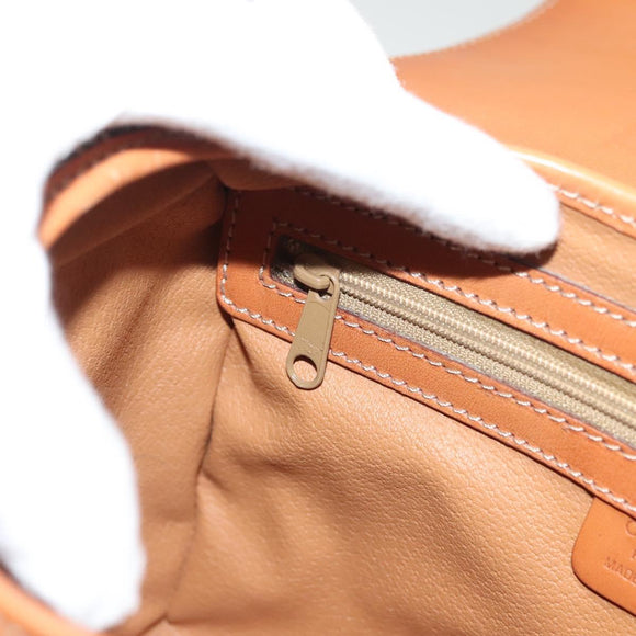 CELINE Macadam Canvas Hand Bag PVC Leather Brown Gold Auth ki5778