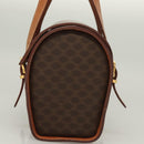 CELINE Macadam Canvas Hand Bag PVC Leather Brown Gold Auth ki5778-3