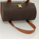 CELINE Macadam Canvas Hand Bag PVC Leather Brown Gold Auth ki5778-6