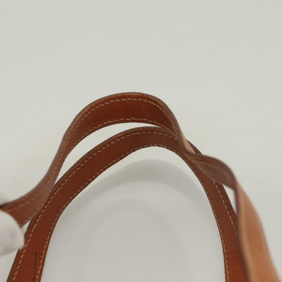 CELINE Macadam Canvas Hand Bag PVC Leather Brown Gold Auth ki5778