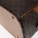 CELINE Macadam Canvas Hand Bag PVC Leather Brown Gold Auth ki5783-9