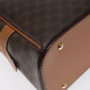 CELINE Macadam Canvas Hand Bag PVC Leather Brown Gold Auth ki5783-16
