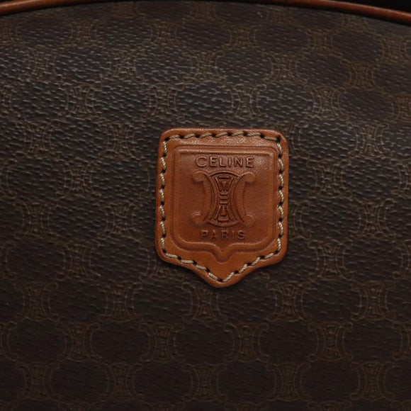 CELINE Macadam Canvas Hand Bag PVC Leather Brown Gold Auth ki5783