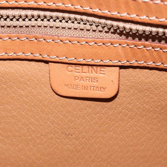 CELINE Macadam Canvas Hand Bag PVC Leather Brown Gold Auth ki5783