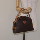 CELINE Macadam Canvas Hand Bag PVC Leather Brown Gold Auth ki5783-22