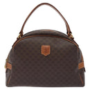 CELINE Macadam Canvas Hand Bag PVC Leather Brown Gold Auth ki5783-13