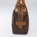 CELINE Macadam Canvas Hand Bag PVC Leather Brown Gold Auth ki5783-4