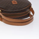 CELINE Macadam Canvas Hand Bag PVC Leather Brown Gold Auth ki5783-7