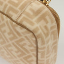FENDI Zucca Canvas Vanity Pouch Beige Gold Auth ki5784-16