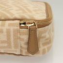 FENDI Zucca Canvas Vanity Pouch Beige Gold Auth ki5784-8