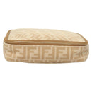 FENDI Zucca Canvas Vanity Pouch Beige Gold Auth ki5784-13